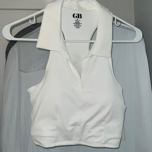 This is a white active-wear top